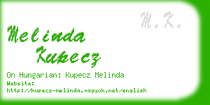 melinda kupecz business card